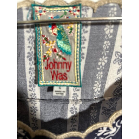 JOHNNY WAS Dolce Drape Bell Long Sleeve Embroidered Floral Boho Tunic - Picture 2 of 8